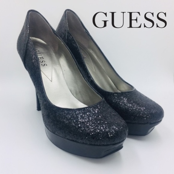 GUESS ‘Shirah’ Glitter Platform Pump - Picture 1 of 4